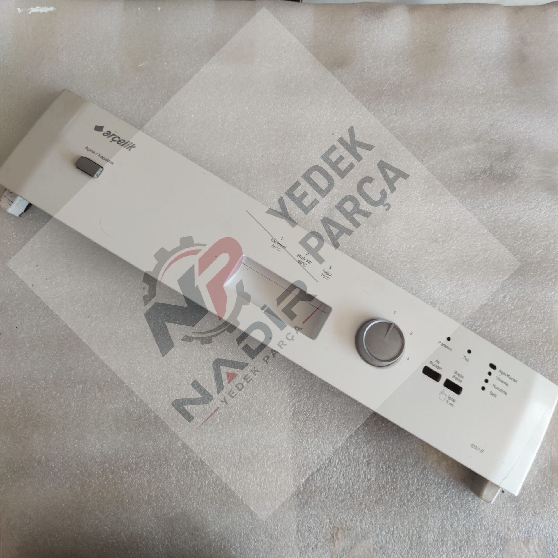 Arçelik 6230 H bulaşık makinası ön paneli