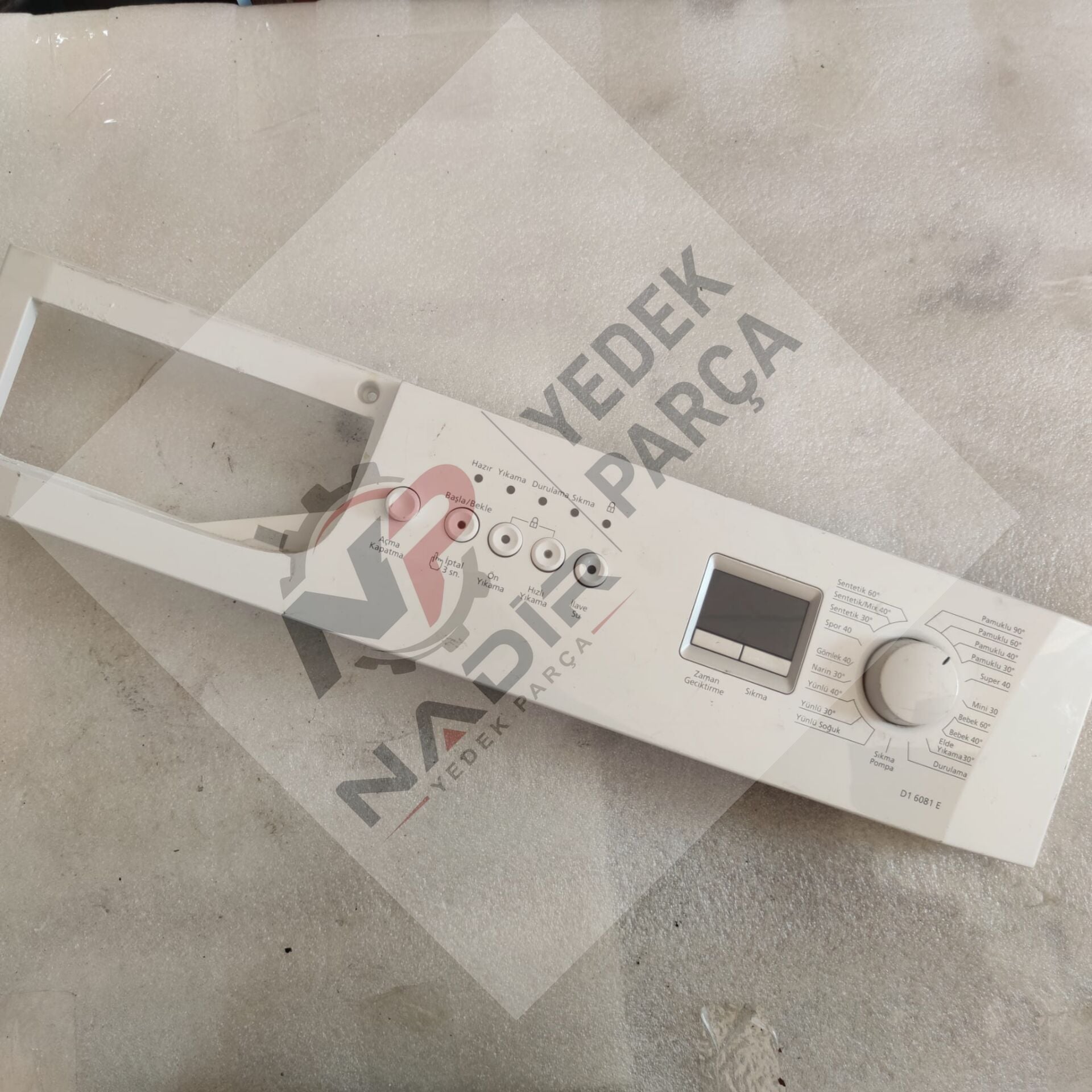 Beko D1 6085 E çamaşır makinesi ön paneli