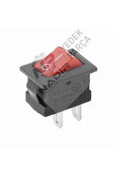 Anahtar Mini Kırmızı On Off Işıklı 3 Pin