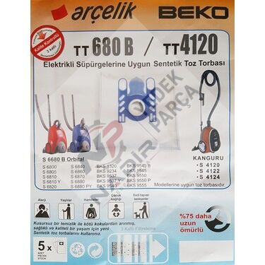 Arçelik S 4120 Kanguru Süpürge Toz Torbası 5 adet