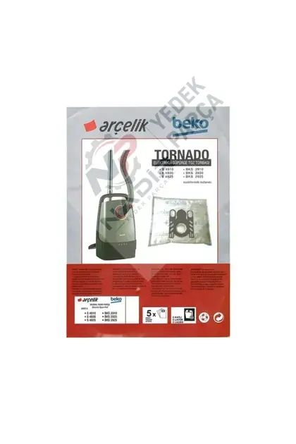Arçelik Beko Tornado S 4910 Süpürge Bez Toz Torbası 5 adet
